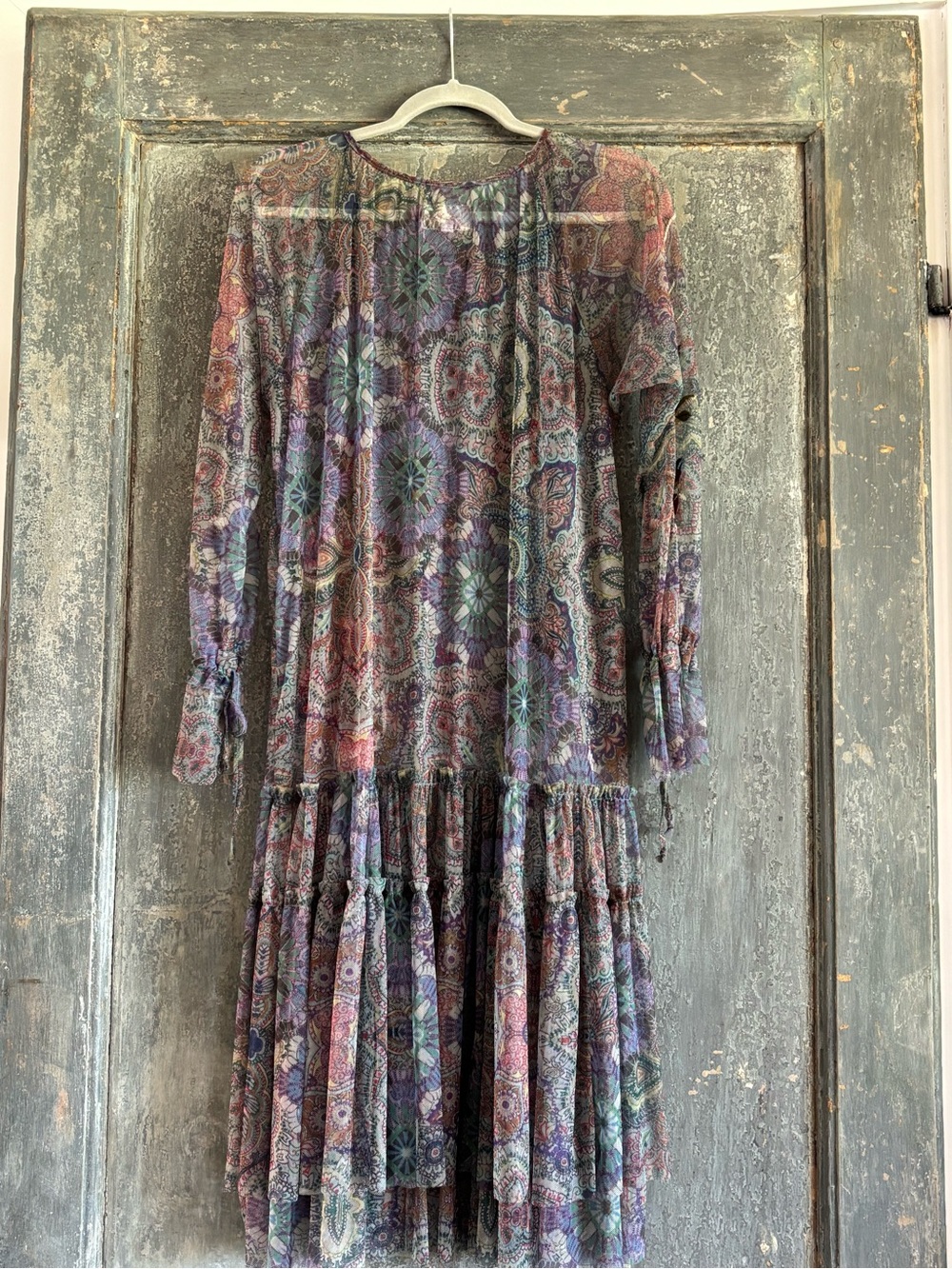 Johnny Was Multi-Color Embroidered Paisley Long Sleeve Dress - Picture 5 of 7